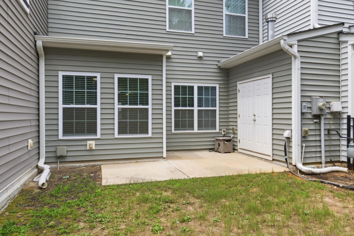 Fenced back patio at the Garner, NC townhouse rental